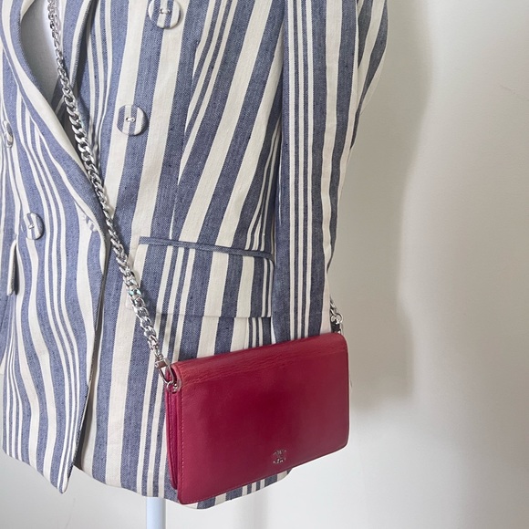 Authentic Chanel Lambskin Red Flap Wallet WOC Bag - Picture 12 of 12